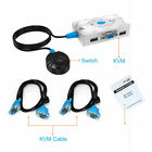 MT-VIKI MT-201KL 2 Port VGA USB KVM Switch With Wire Remote Controller White