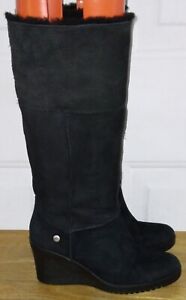 UGG Joslyn S/N 1941 Black Fold-Down Women's Wedge Boots. Size 7