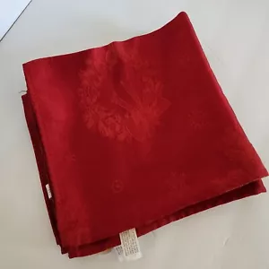 4 Red Napkins Reusable Christmas Holiday Holy Wreath Damask - Picture 1 of 4