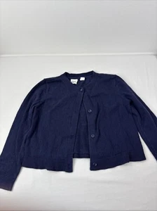 Gap Kids Navy Blue Cardigan Sweater Girls Size XS Cotton Button Up - Picture 1 of 14
