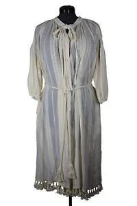 Mujer Estilo Victoriano Borla Corbata Bordada Transparente Resort Vestido Cubrir - Imagen 1 de 14