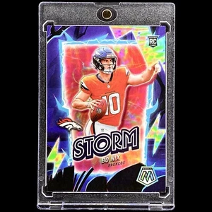 Bo Nix RARE ROOKIE RC REFRACTOR CARD SP PANINI BRONCOS w/HOLDER - Picture 1 of 7