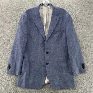 Suitsupply Blazer Uomo 52 Blu Lana Lino Seta Avana Patch Giacca Slim 2 Bottoni - Foto 1 di 14