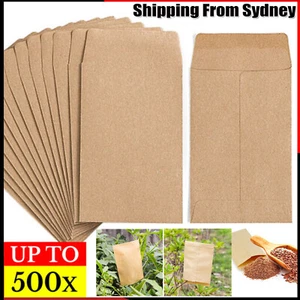 UP 500x Kraft Paper Seed Packets Garden Home Storage Bags Mini Envelopes 6x11cm - Picture 1 of 10