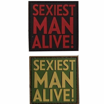 VAN OS 3D Rubber Patch Sexiest Man Alive grün oder rot Abzeichen Emblem Aufnäher
