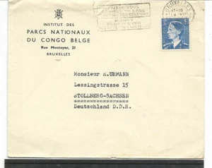 Belgica Sobre Instituto Parque Nacional del Congo Circulado año 1953 (EQ-308) - Imagen 1 de 1