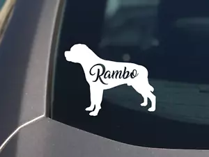 Rottweiler Sticker Vinyl Rottie Decal Custom Name silhouette 11x14cm /4.5x5.5" - Picture 1 of 8