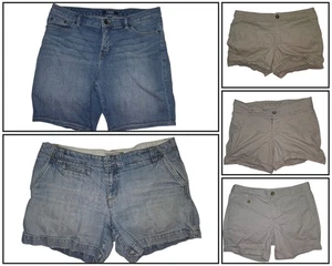 Gemischtes Paket mit 5 khaki & blauen Jeansshorts für Damen Größe 10 - Bild 1 von 18