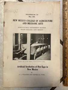 Scarce book!-1925-Incubation of Hen eggs in New Mexico-NM College of A & M - Imagen 1 de 2