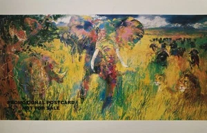 LeRoy Neiman 2001 “THE BIG FIVE” African Wild Animals Art Postcard Promo #175 - Foto 1 di 2