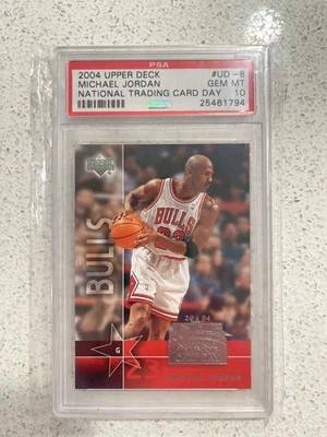 MICHAEL JORDAN 2004 UPPER DECK NATIONAL TRADING CARD DAY PSA 10 GEM CARD #UD-8! - Image 1 of 2