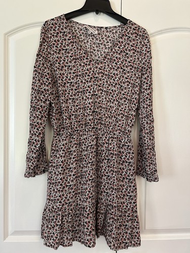 VETEMENTS Mini abito Cupcakes e Cashmere MED rosa nero bianco floreale manica lunga con volant