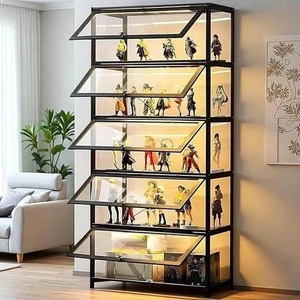 Vitrine mit Acryltüren, 5-stufige Kuriositätenvitrine für Figuren, - Bild 1 von 7