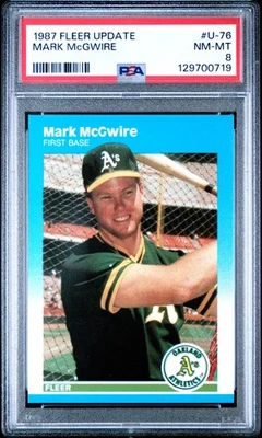 1987 FLEER UPDATE #U-76 MARK MCGWIRE ROOKIE RC PSA 8 - Image 1 of 2