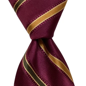 JOS. A. Corbata BANK Signature Silk XL Diseñador ITALIA RAYAS Púrpura/Multi Usada en Excelente Condición - Imagen 1 de 3