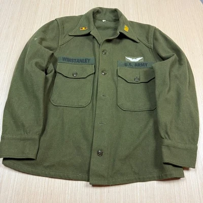 Vintage Wool Army Shirt Jacket Medium Men's Shacked Olive Green Heavy - Image 1 of 4