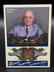 2011 Upper Deck Goodwin Champions Authentic Memorabilia Harry S Truman #M-HT - Picture 1 of 2
