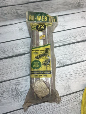 "Kit de re-web de silla Wellington blanco marrón negro 72 pies x 2,25"" polietileno resistente" Foto 1 de 4