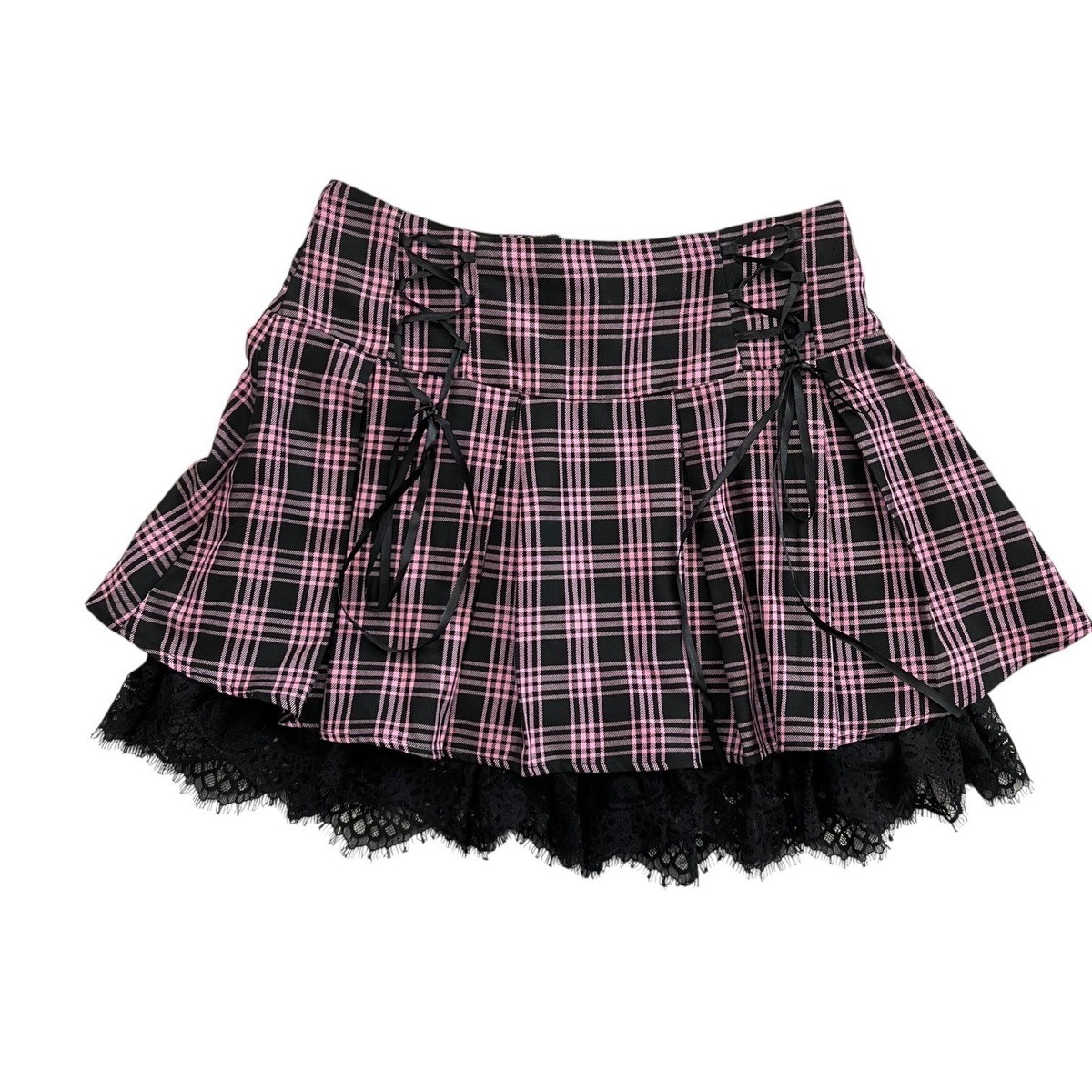 Goth Dress Mikumn Gothic Punk Rock Irregular Plaid Skirt Harajuku