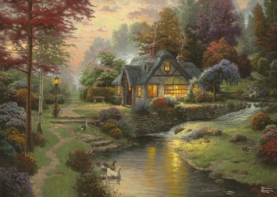 Schmidt Spiele 58464 Thomas Kinkade, Atmosfera serale tranquilla, Puzzle da SbaM - Immagine 1 di 2