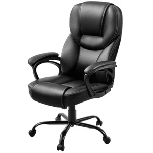 Big Tall Office Chair PU Leather Executive Swivel Adjustable Height 136kg Cap - Picture 1 of 32