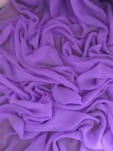 1 mtr lavender chiffon dress fabric..45” wide (114cm) - Picture 1 of 4