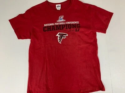 Camisa masculina grande Atlanta Falcons vermelha Majestic NFL Champions - Imagem 1 de 4