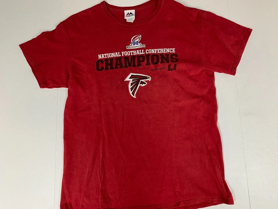 Camisa grande de los Atlanta Falcons para hombre roja majestuosa campeones de la NFL Foto 1 de 4