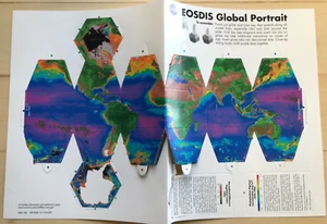 NASA EOSDIS RITRATTO GLOBALE GLOBO 3D GRAFICO CODIFICATO A COLORI anni 90 clima inutilizzato - Foto 1 di 4