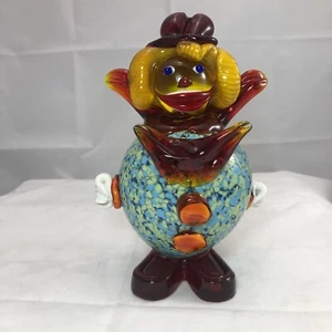 Vintage Murano Hand Blown Art Glass Circus Clown Figurine Sculpture 8.5" Tall - Picture 1 of 15