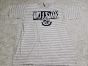 Vintage Clarkston Michigan Velva Sheen Tee Shirt NWT L USA Striped Single Stitch - Picture 1 of 5