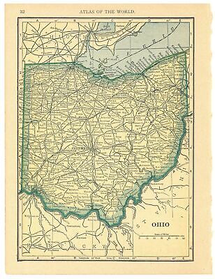 1908 Vintage Atlas Map Page - Tennessee On One Side And Ohio On The Other Side • 13.68$