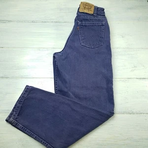 Vintage Levi's 560 Orange Tab Jeans Youth Size 14 Purple Denim 90s USA - Picture 1 of 9