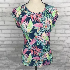 Athleta Tidal Wave Rashguard Swim Top Shirt Size M Sleeveless Tropical Floral - Picture 1 of 8