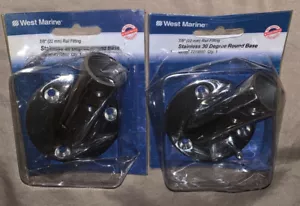 Pack of 2 Stainless 30 Degree Boat Round Base 7/8" 22mm Railing Fitting NEW - Bild 1 von 2