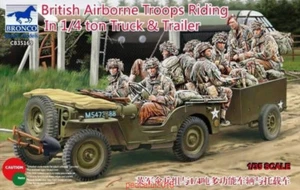 Bronco  1/35  CB35169 British Airborne Troops Riding in 1/4 Ton Truck&Trailer - Picture 1 of 12
