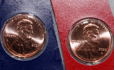 2020 P and D Lincoln Shield Cent 2-Coin Lot from US Mint Set UNC Penny TWO 1c - Image 1 of 4