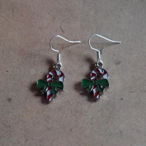 Weihnachtsohrringe, Ohrringe Zuckerstangen *Neu*, candy cane, Weihnachten, X-mas - Bild 1 von 5