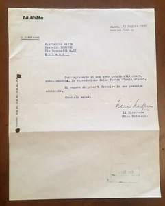 Lettera firmata da Nino Nutrizio - Picture 1 of 1