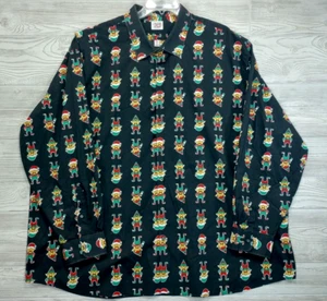 North Pole Trading Elf Shirt 4XL Big & Tall All Over Elves Print Button Up *LESEN - Bild 1 von 5