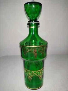 Vintage Mid Century Green Glass Decanter - Picture 1 of 1