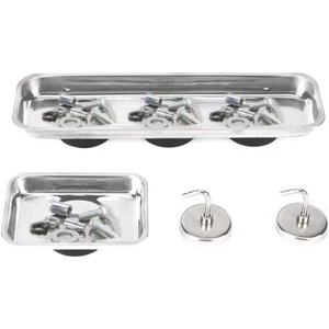 Set 4pz Vassoio Vaschetta Piatto Magnetico Porta MInuteria Viti Bulloni + Ganci - Foto 1 di 5