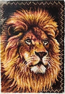 Vintage NOS: "Original" Shillcraft LION HIS MAJESTY 30"x40" Latch Hook Kit 104 - Picture 1 of 7