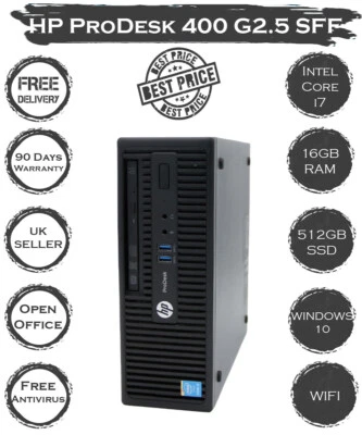 HP ProDesk 400 G2.5 SFF Desktop PC Core i5-4th 16GB RAM 480GB SSD Windows 11 - Image 1 of 4