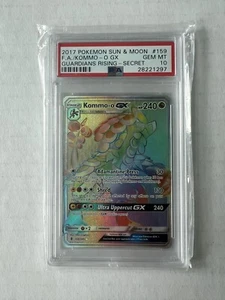Sun & Moon Guardians Rising #159 2017 Kommo-O GX arte completo secreto raro PSA 10 - Imagen 1 de 10