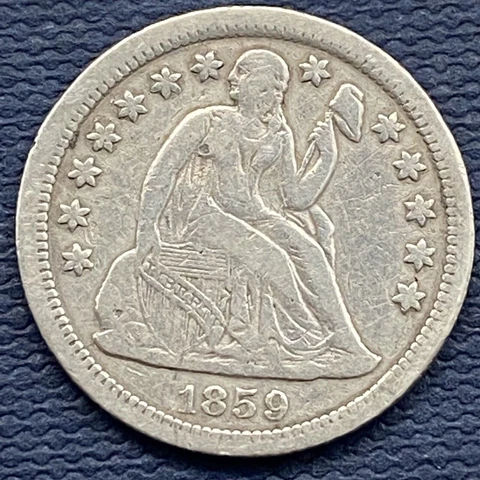 1859 O Sested Liberty Dime 10c Better Grade VF #54631 Cover