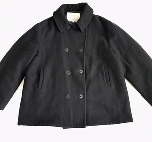 US Navy Pea Coat Men's Black Wool Style MP752394 Size XXL 2XL Made in USA - Picture 1 of 8