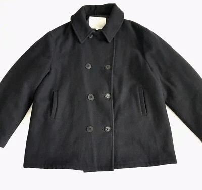 US Navy Pea Coat Men's Black Wool Style MP752394 Size XXL 2XL Made in USA - Image 1 of 4