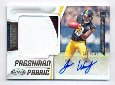 JAMES WASHINGTON 2018 PANINI CERTIFIED AUTO 2 COLOR PATCH RC #241/249 STEELERS  - Image 1 of 2