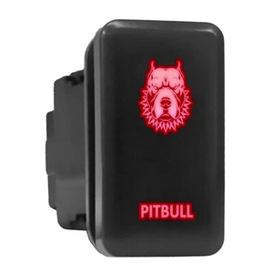 PITBULL - Red Backlit Tall Push In Switch 1.54"x 0.83" (Fit: Toyota) - Picture 1 of 6